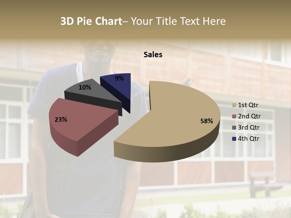 College Student Stood Outside PowerPoint Template