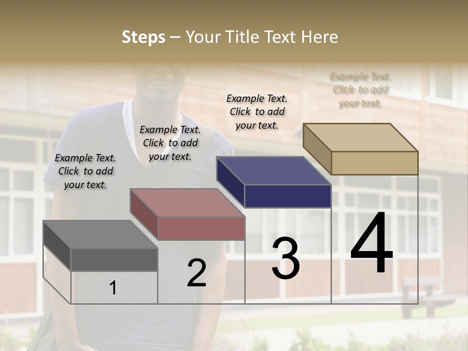 College Student Stood Outside PowerPoint Template