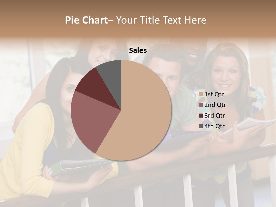 College Students Stood By Staircase PowerPoint Template
