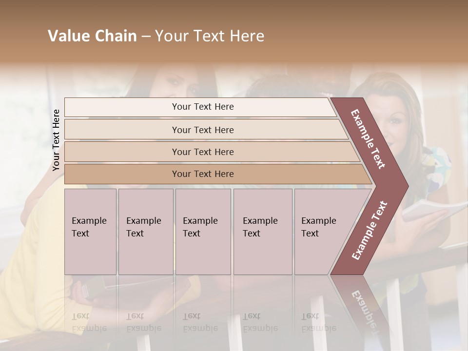 College Students Stood By Staircase PowerPoint Template