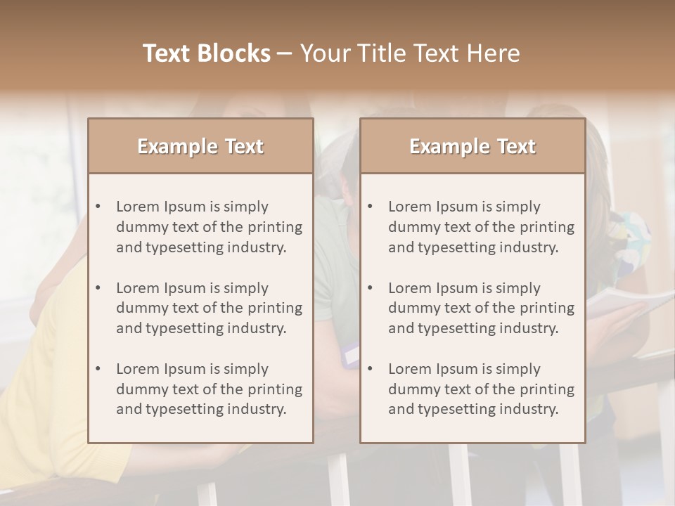 College Students Stood By Staircase PowerPoint Template