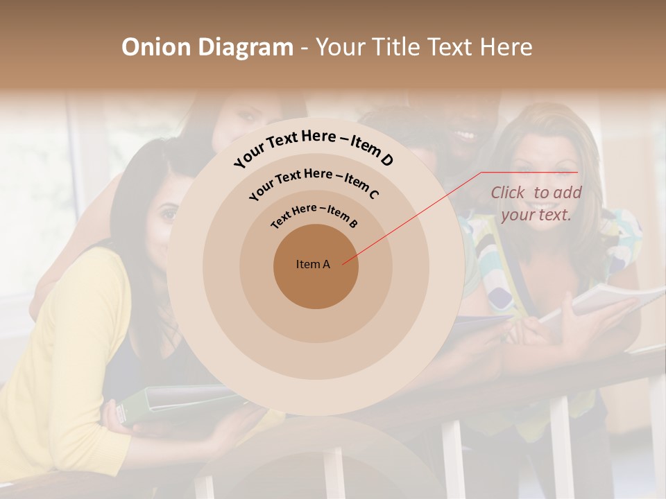 College Students Stood By Staircase PowerPoint Template