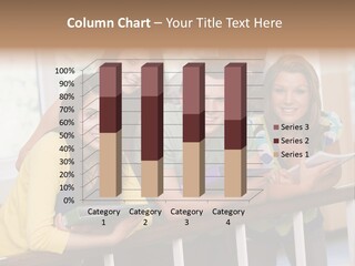 College Students Stood By Staircase PowerPoint Template