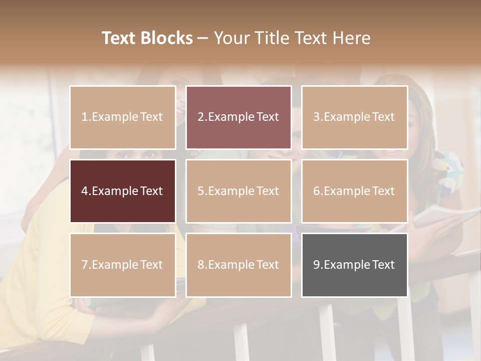 College Students Stood By Staircase PowerPoint Template