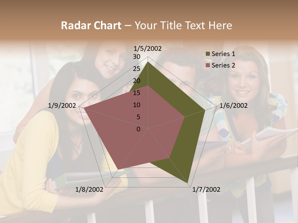 College Students Stood By Staircase PowerPoint Template