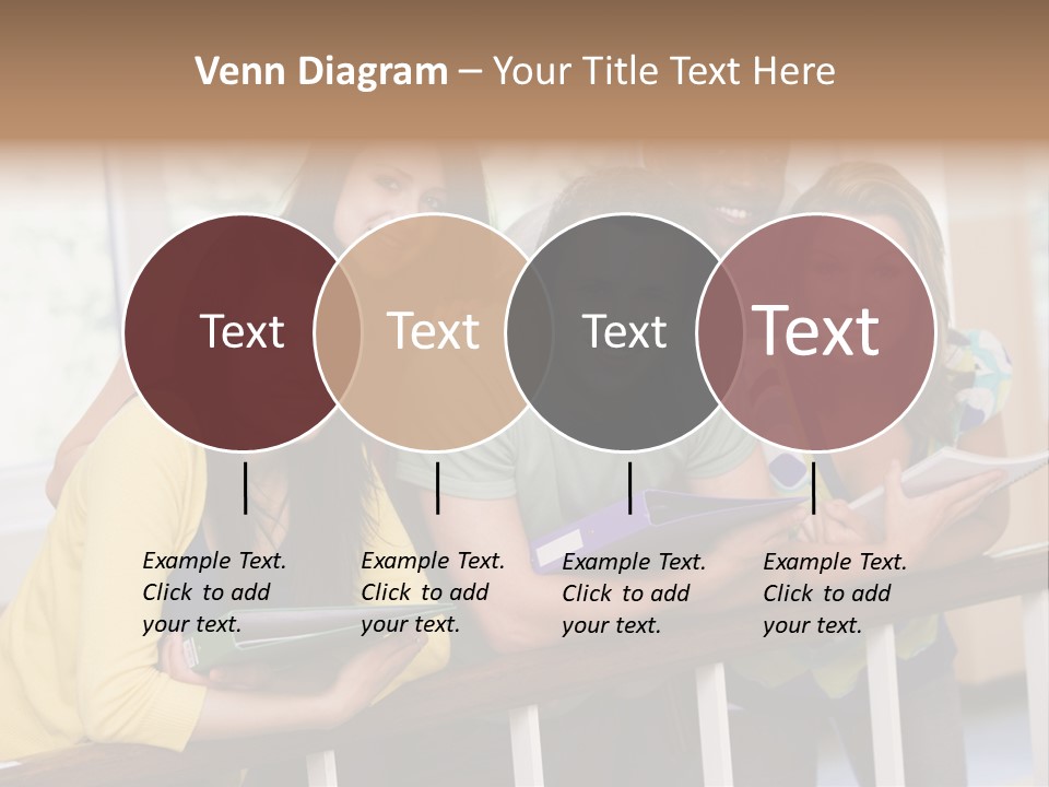 College Students Stood By Staircase PowerPoint Template