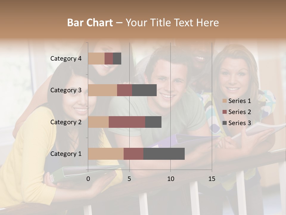 College Students Stood By Staircase PowerPoint Template