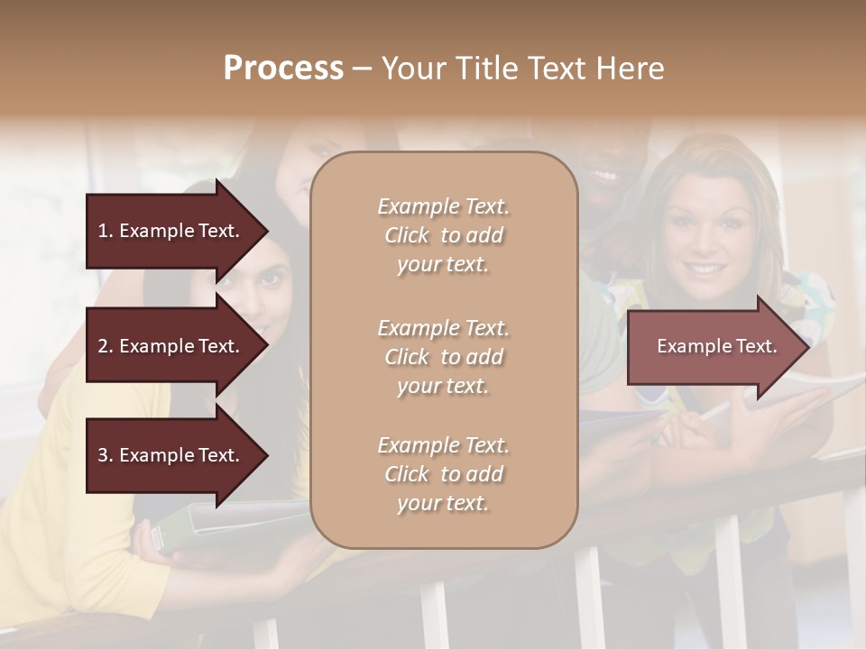 College Students Stood By Staircase PowerPoint Template
