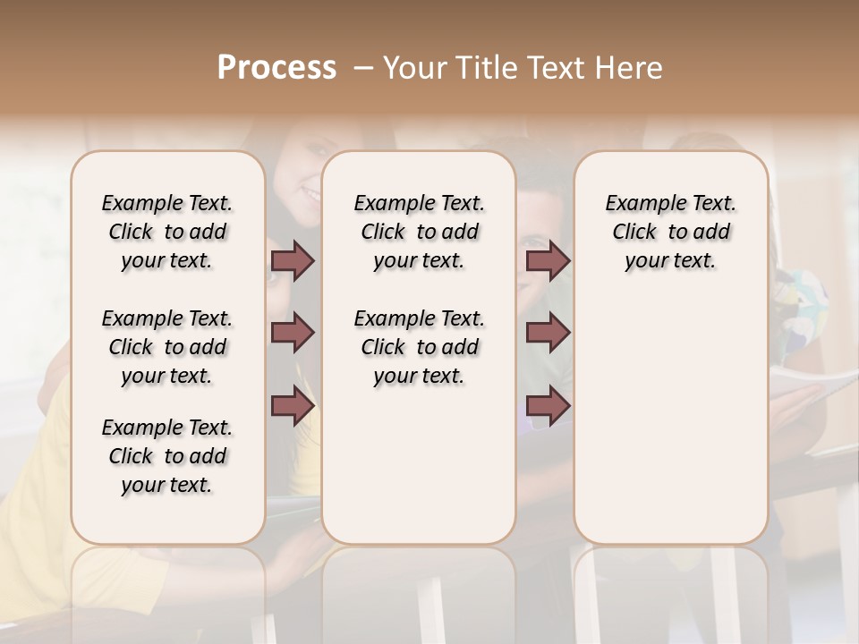 College Students Stood By Staircase PowerPoint Template