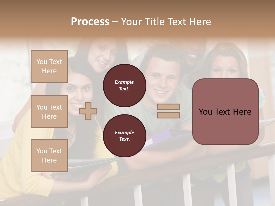 College Students Stood By Staircase PowerPoint Template