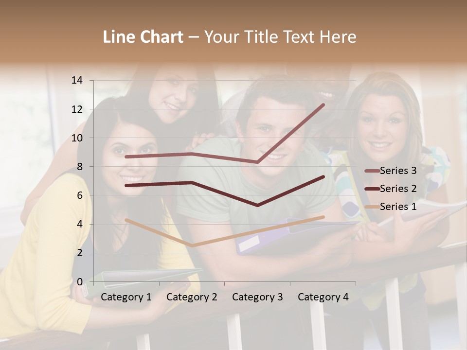 College Students Stood By Staircase PowerPoint Template