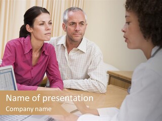 Doctor Checking Couples Details PowerPoint Template