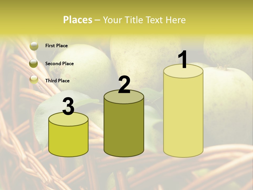 A Basket Filled With Green Apples Sitting On Top Of A Table PowerPoint Template