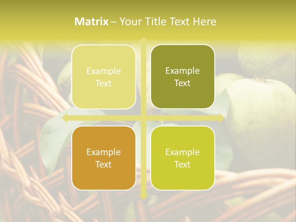 A Basket Filled With Green Apples Sitting On Top Of A Table PowerPoint Template