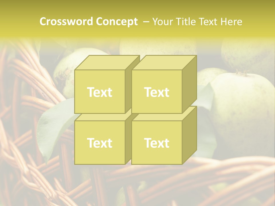A Basket Filled With Green Apples Sitting On Top Of A Table PowerPoint Template