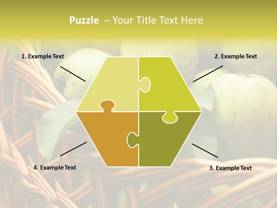 A Basket Filled With Green Apples Sitting On Top Of A Table PowerPoint Template