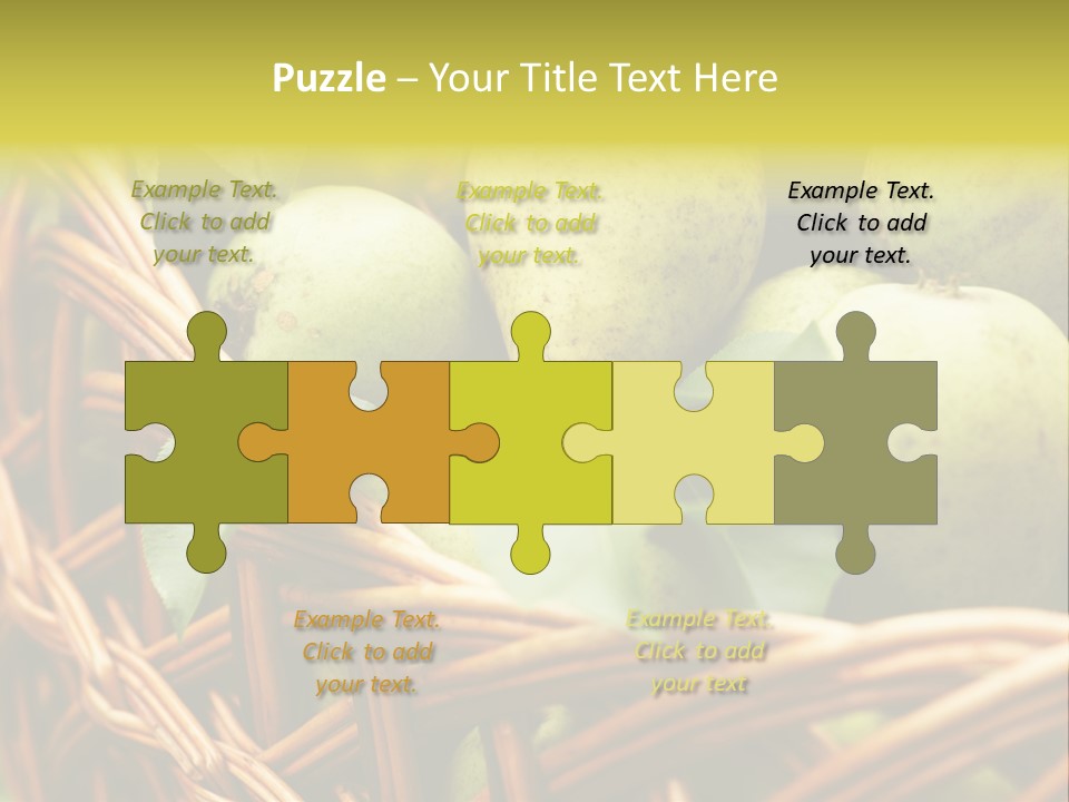 A Basket Filled With Green Apples Sitting On Top Of A Table PowerPoint Template