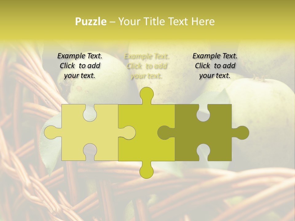 A Basket Filled With Green Apples Sitting On Top Of A Table PowerPoint Template