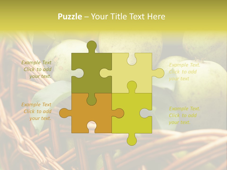 A Basket Filled With Green Apples Sitting On Top Of A Table PowerPoint Template