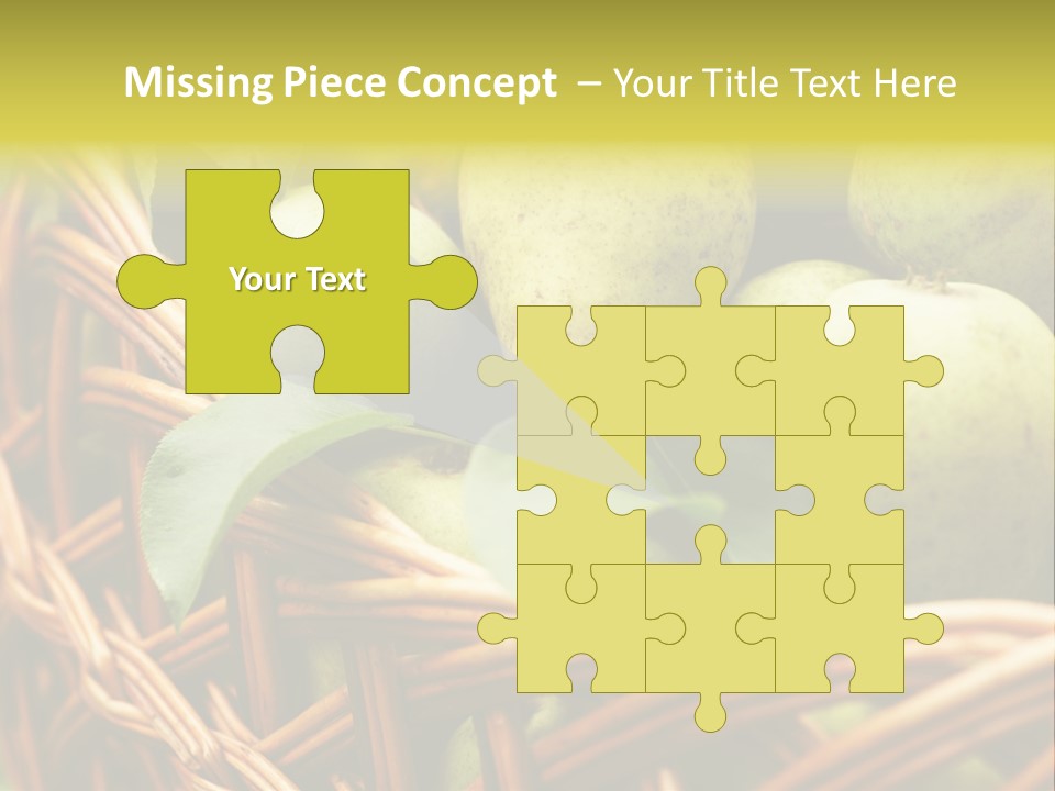 A Basket Filled With Green Apples Sitting On Top Of A Table PowerPoint Template