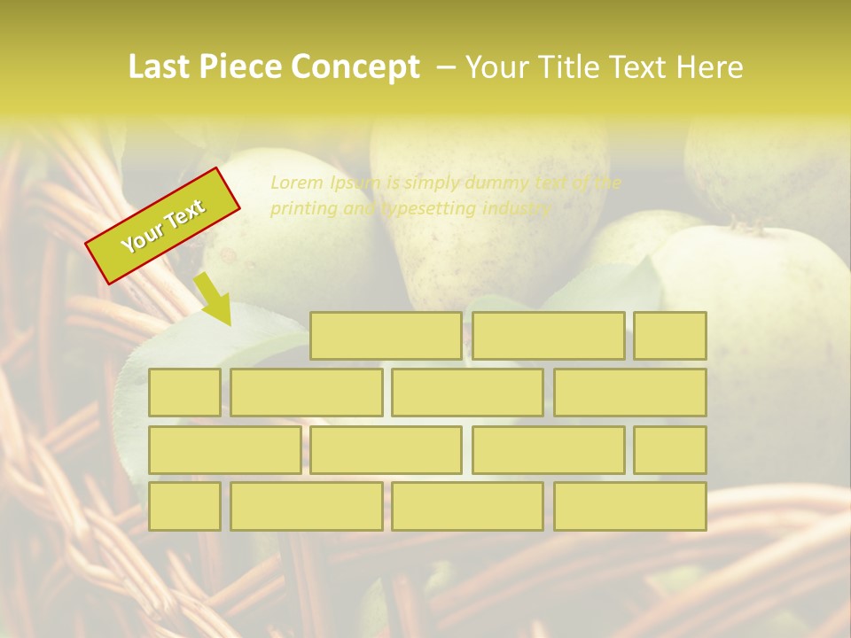 A Basket Filled With Green Apples Sitting On Top Of A Table PowerPoint Template