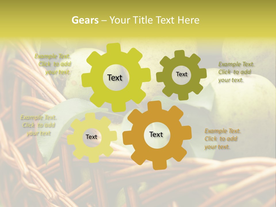 A Basket Filled With Green Apples Sitting On Top Of A Table PowerPoint Template