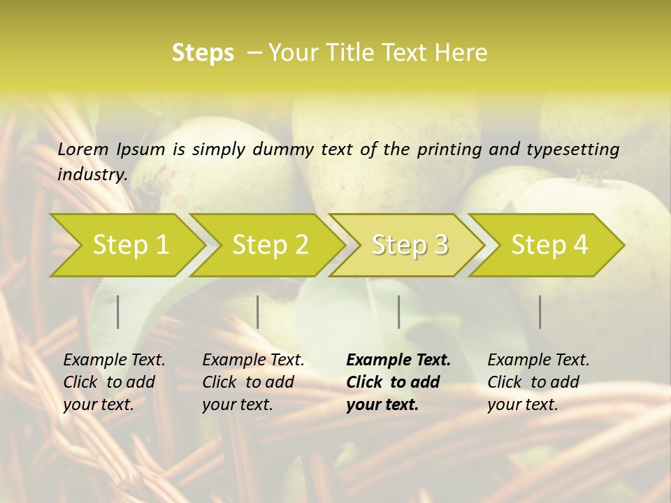 A Basket Filled With Green Apples Sitting On Top Of A Table PowerPoint Template
