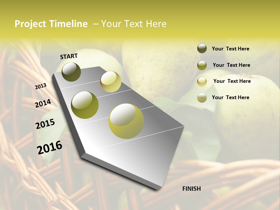 A Basket Filled With Green Apples Sitting On Top Of A Table PowerPoint Template