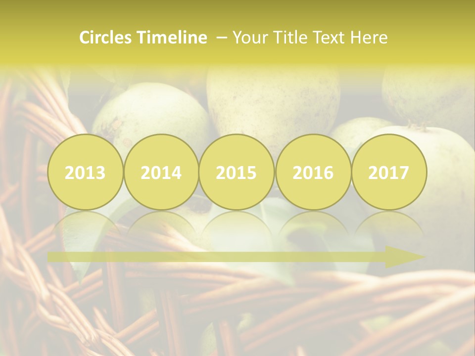 A Basket Filled With Green Apples Sitting On Top Of A Table PowerPoint Template