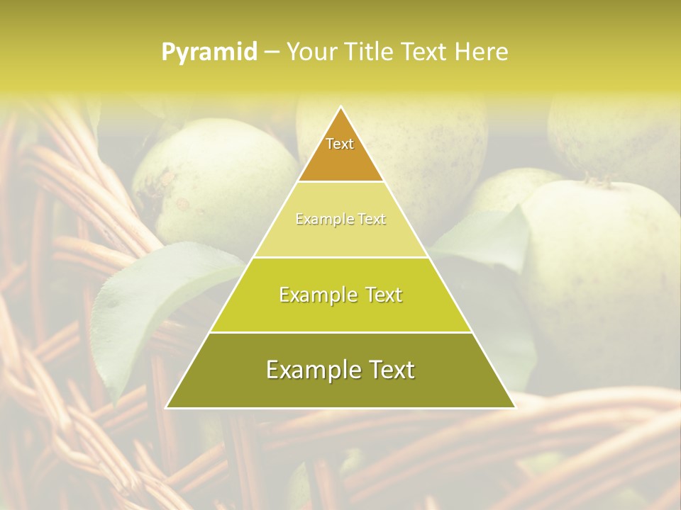 A Basket Filled With Green Apples Sitting On Top Of A Table PowerPoint Template