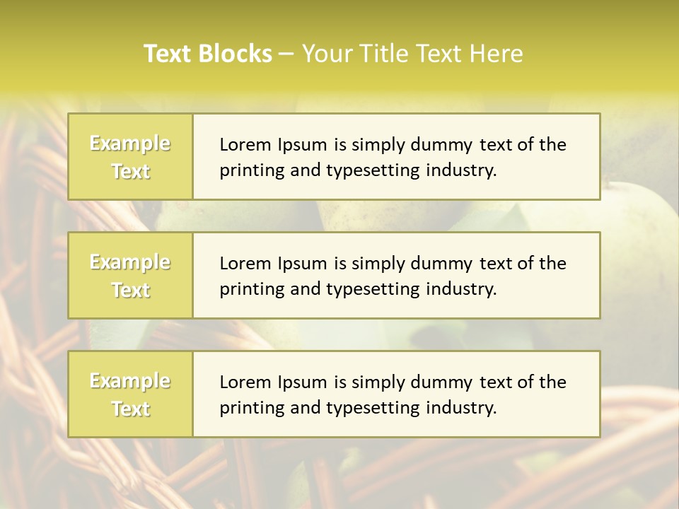 A Basket Filled With Green Apples Sitting On Top Of A Table PowerPoint Template