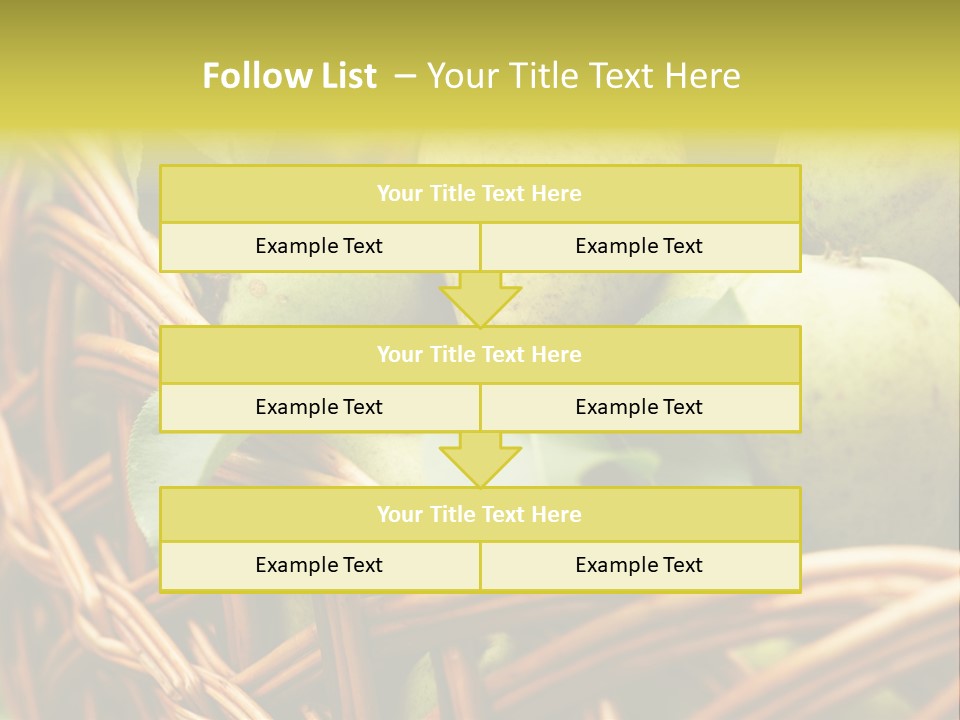 A Basket Filled With Green Apples Sitting On Top Of A Table PowerPoint Template