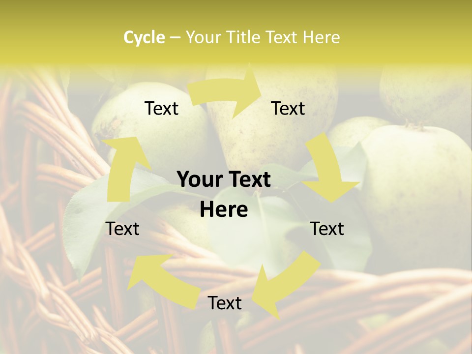 A Basket Filled With Green Apples Sitting On Top Of A Table PowerPoint Template