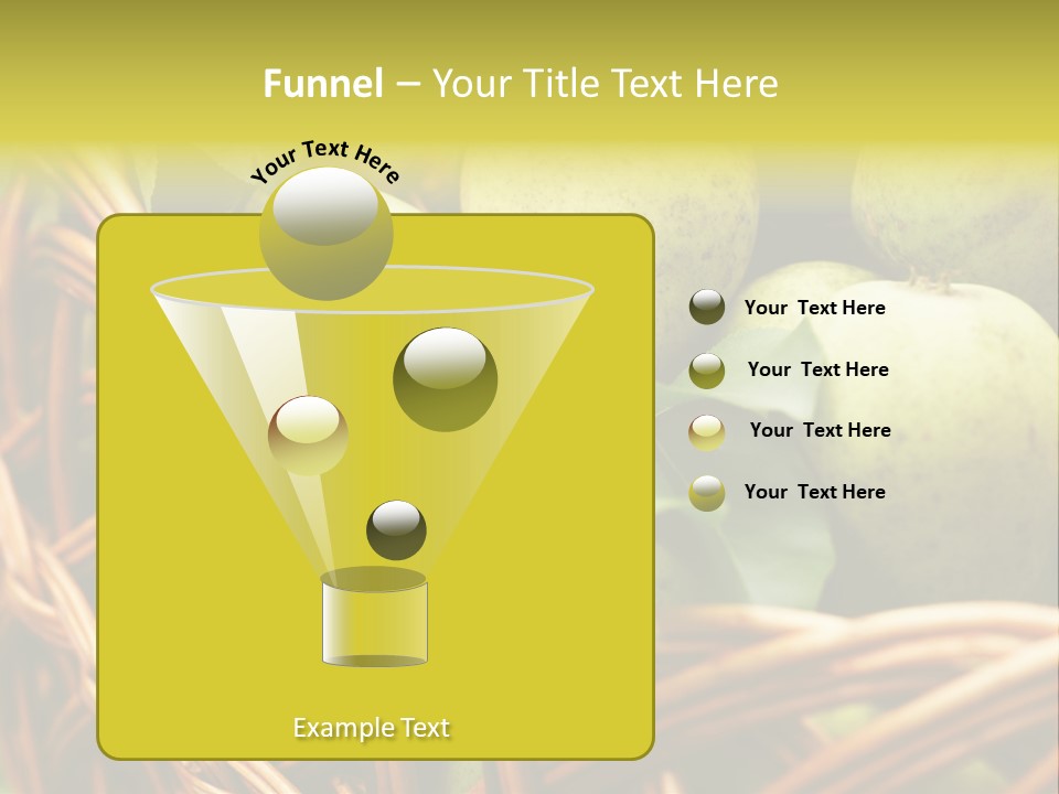 A Basket Filled With Green Apples Sitting On Top Of A Table PowerPoint Template
