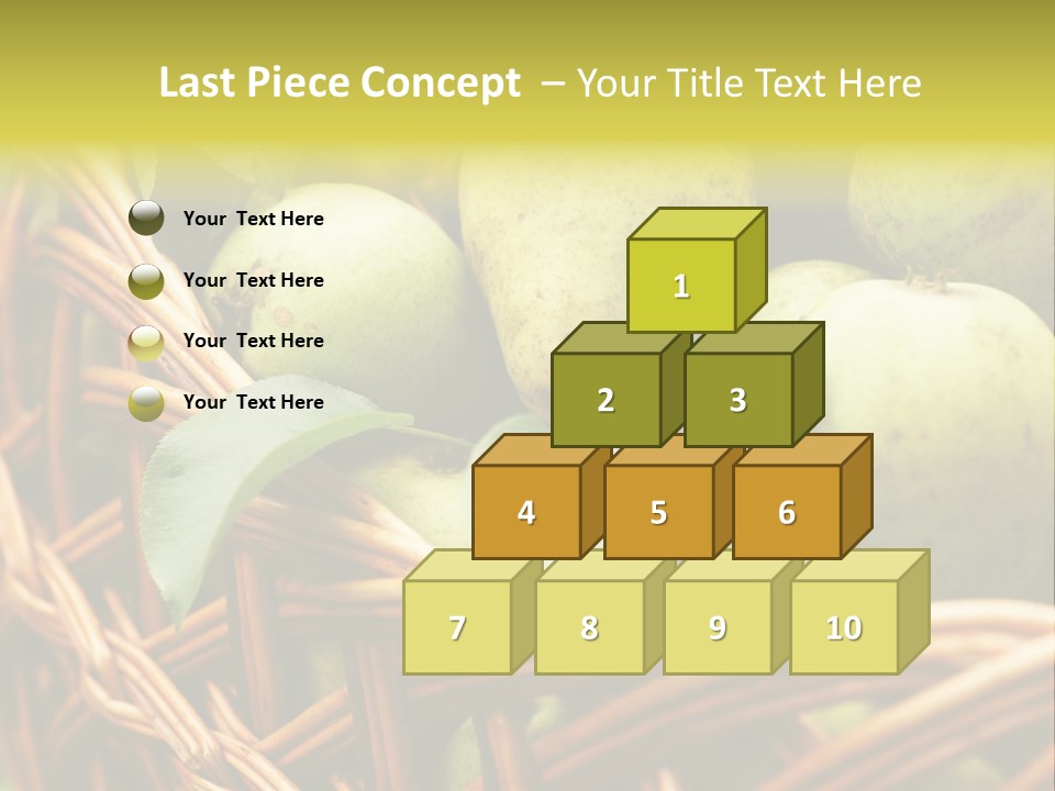 A Basket Filled With Green Apples Sitting On Top Of A Table PowerPoint Template