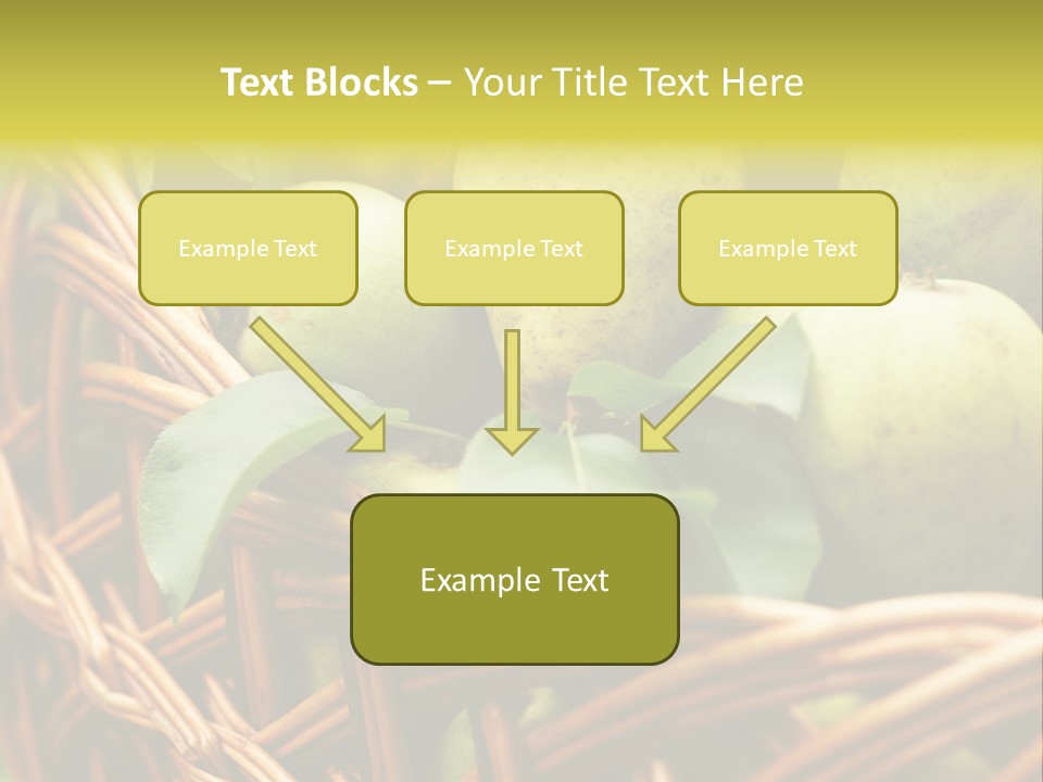 A Basket Filled With Green Apples Sitting On Top Of A Table PowerPoint Template