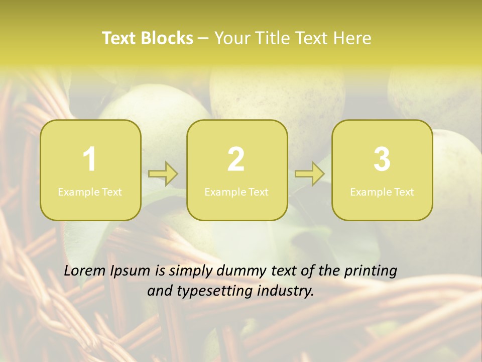 A Basket Filled With Green Apples Sitting On Top Of A Table PowerPoint Template