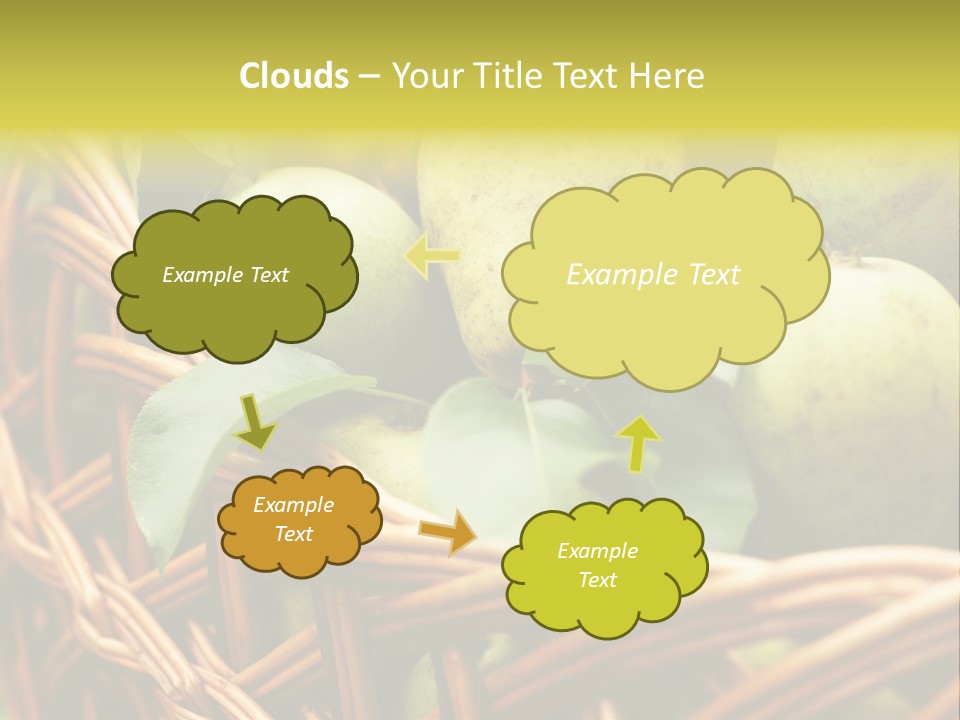 A Basket Filled With Green Apples Sitting On Top Of A Table PowerPoint Template