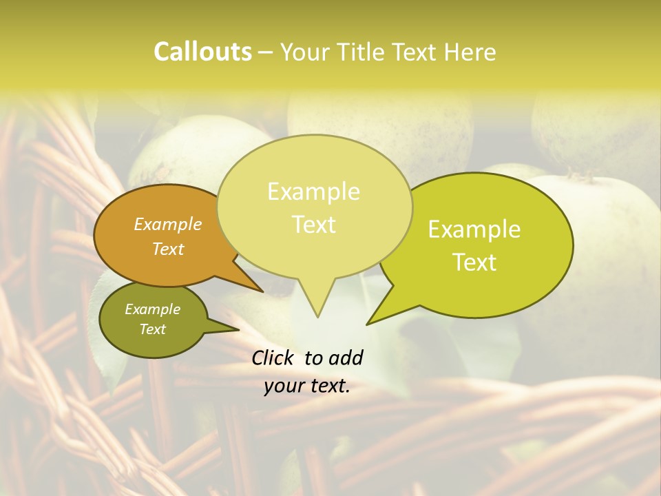 A Basket Filled With Green Apples Sitting On Top Of A Table PowerPoint Template