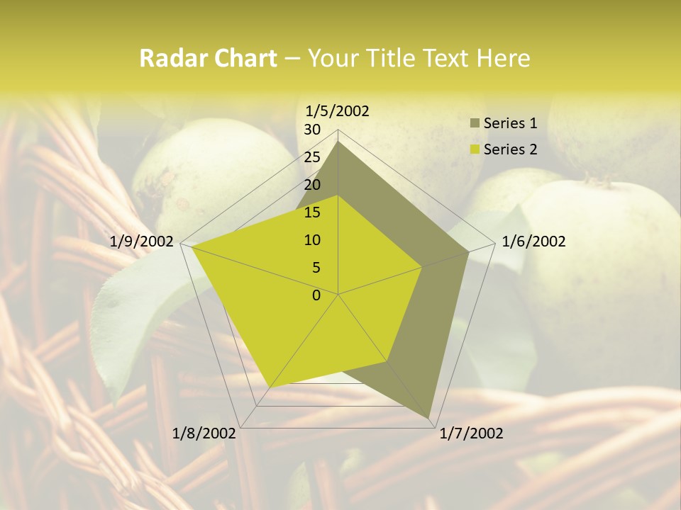A Basket Filled With Green Apples Sitting On Top Of A Table PowerPoint Template