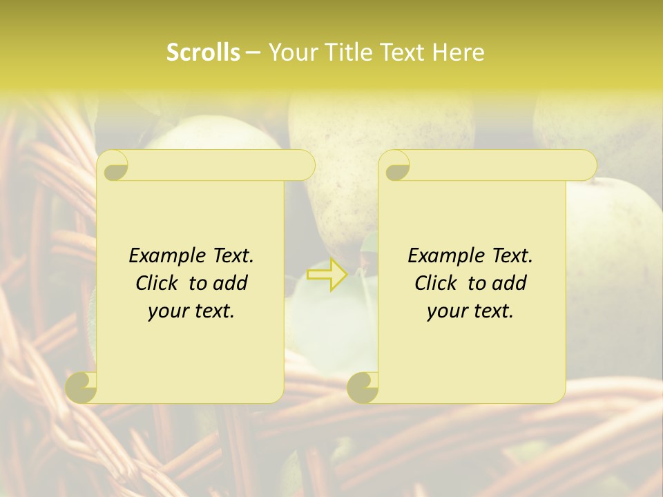 A Basket Filled With Green Apples Sitting On Top Of A Table PowerPoint Template