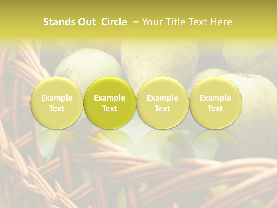 A Basket Filled With Green Apples Sitting On Top Of A Table PowerPoint Template