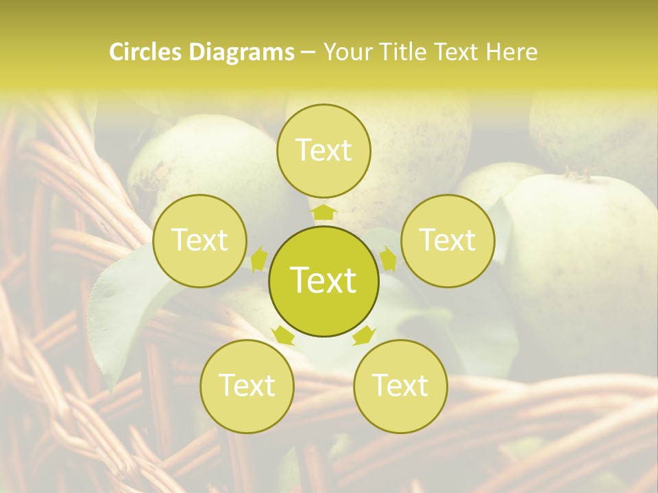 A Basket Filled With Green Apples Sitting On Top Of A Table PowerPoint Template