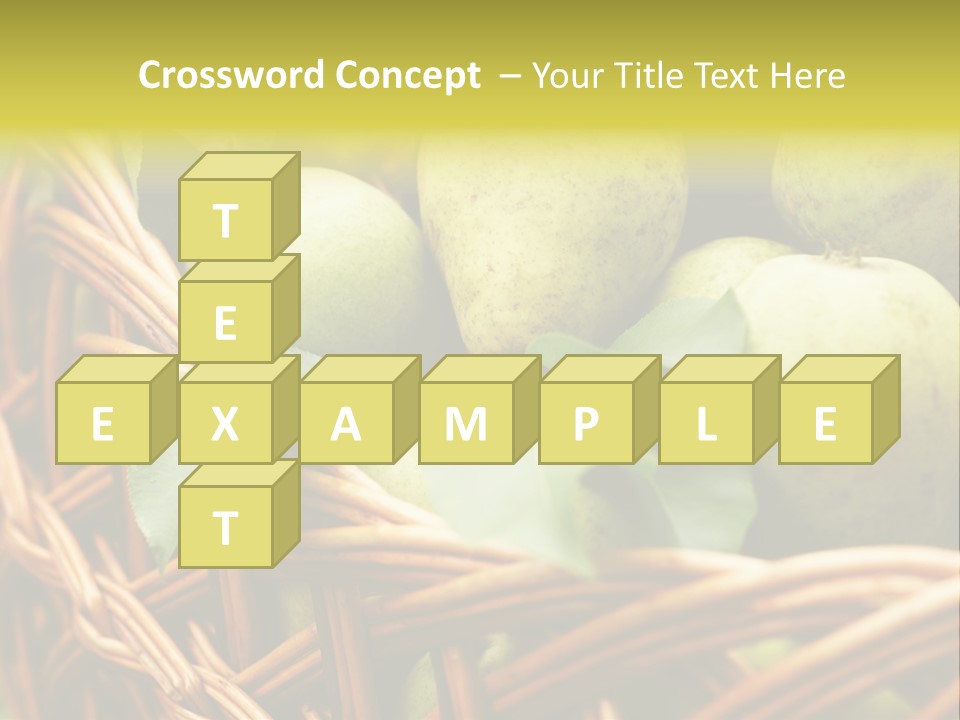 A Basket Filled With Green Apples Sitting On Top Of A Table PowerPoint Template