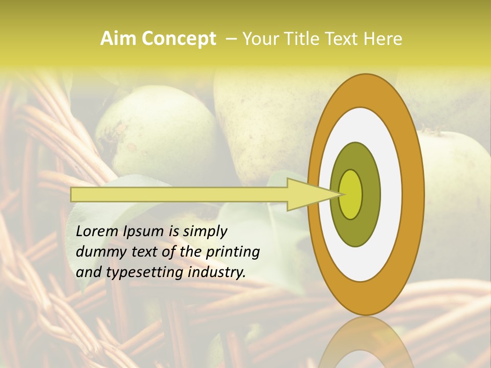 A Basket Filled With Green Apples Sitting On Top Of A Table PowerPoint Template