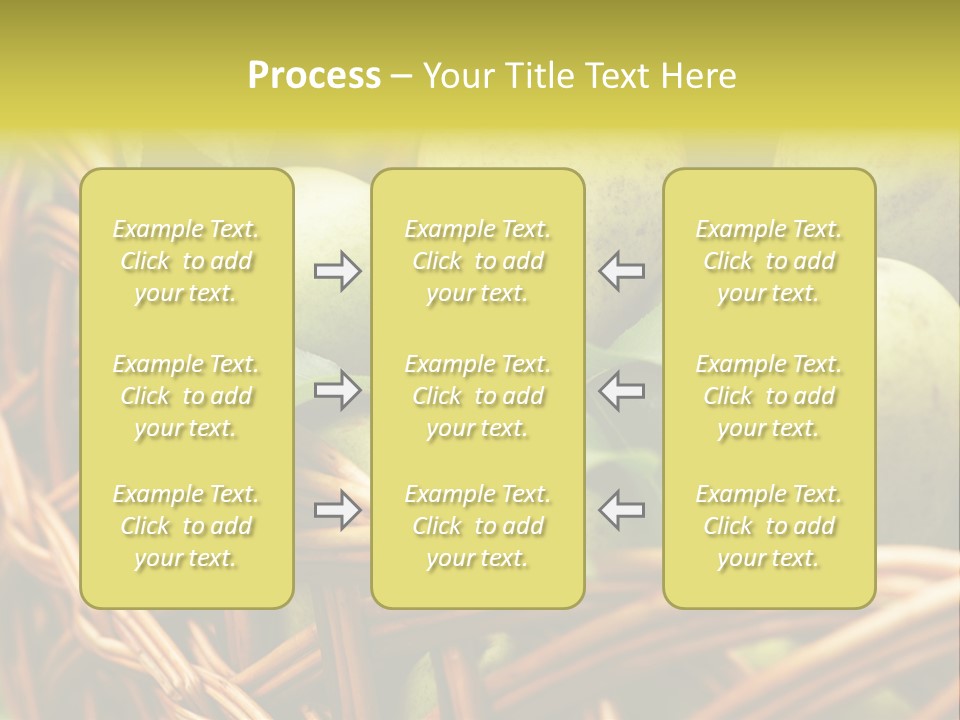 A Basket Filled With Green Apples Sitting On Top Of A Table PowerPoint Template