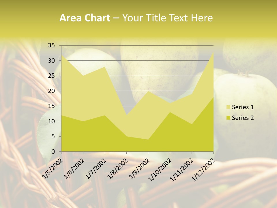 A Basket Filled With Green Apples Sitting On Top Of A Table PowerPoint Template