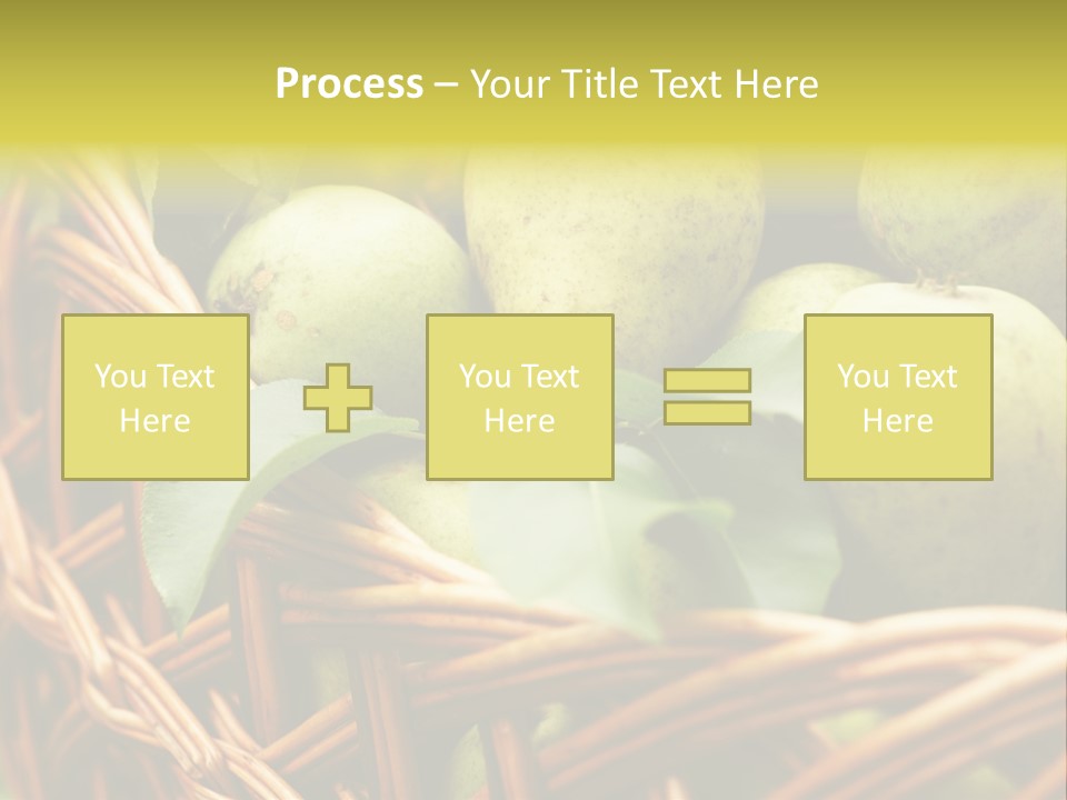 A Basket Filled With Green Apples Sitting On Top Of A Table PowerPoint Template