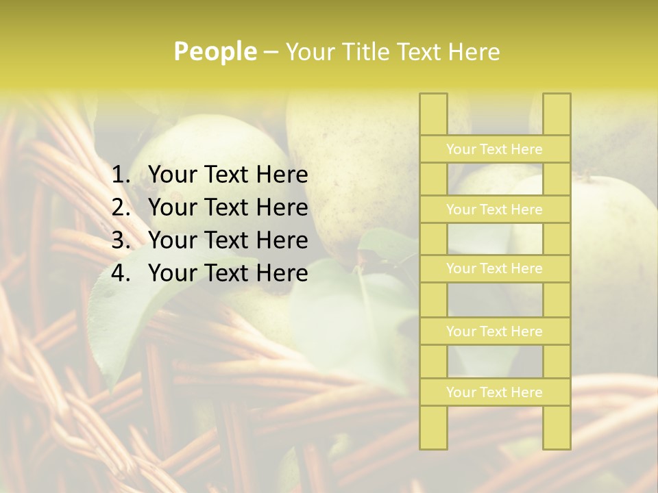 A Basket Filled With Green Apples Sitting On Top Of A Table PowerPoint Template