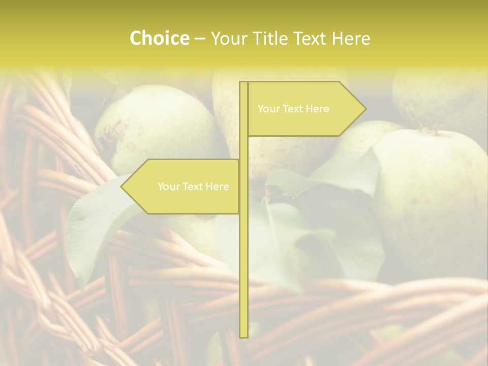 A Basket Filled With Green Apples Sitting On Top Of A Table PowerPoint Template